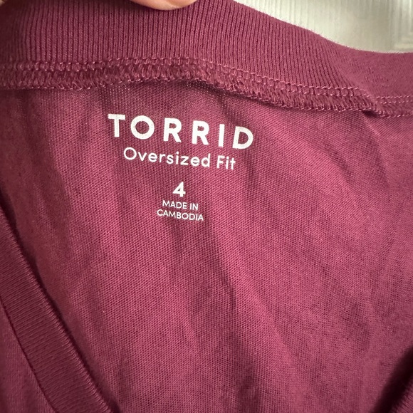 Vibrant Floral V-Neck Tee - Berry - Picture 4 of 4